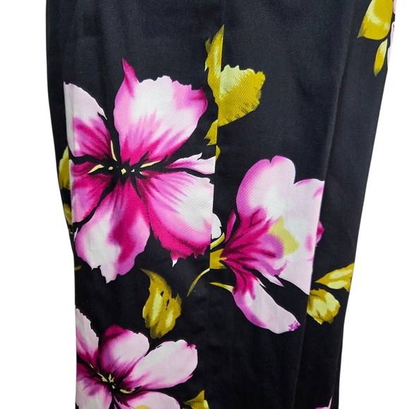 Donna Ricco Black Dress with Pink Floral Design Size 10 - Picture 5 of 7